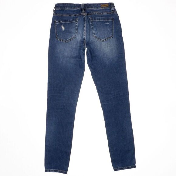 Blanknyc Jeans Womens 27 Skinny Blue Rip Repair Distressed Denim Measure 27 x 29 - Picture 2 of 12